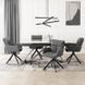 Комплект стола MEBEL ELITE LUIGI 160(240)х90 см серый мрамор/черный и 4 стульев PAUL темно-серого цвета