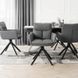 Комплект стола MEBEL ELITE LUIGI 160(240)х90 см серый мрамор/черный и 4 стульев PAUL темно-серого цвета