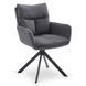 Комплект стола MEBEL ELITE LUIGI 160(240)х90 см серый мрамор/черный и 4 стульев PAUL темно-серого цвета