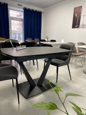 Стіл розкладний ELVI BLACK MARBLE Concepto 120(180)x80 Кераміка Матовий Чорний жива фотографія