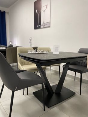 Стіл розкладний ELVI BLACK MARBLE Concepto 120(180)x80 Кераміка Матовий Чорний жива фотографія