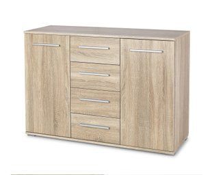 Комод LIMA KM-4&nbsp;Halmar 116x40 Дуб Сонома реальная фотография