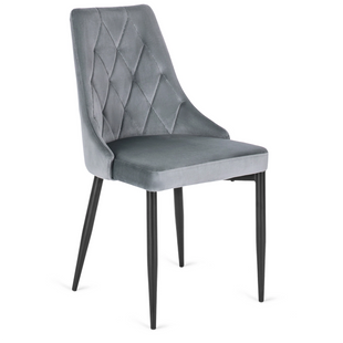 Стілець оксамитовий MEBEL ELITE CORK Velvet Сірий жива фотографія
