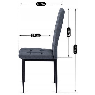 Комплект стол раскладной MEBEL ELITE CLARK 120(160)х80 см Дуб артизан/черный +4 стула TEX Темно серый реальная фотография