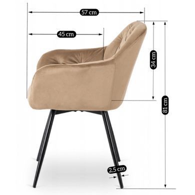 Стул поворотный бархатный MEBEL ELITE IDA Velvet Беж реальная фотография
