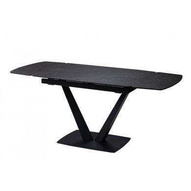 Стіл розкладний ELVI BLACK MARBLE Concepto 120(180)x80 Кераміка Матовий Чорний жива фотографія