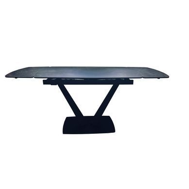 Стіл розкладний ELVI BLACK MARBLE Concepto 120(180)x80 Кераміка Матовий Чорний жива фотографія