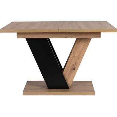 Комплект стол раскладной MEBEL ELITE CLARK 120(160)х80 см Дуб артизан/черный +4 стула TEX Темно серый реальная фотография
