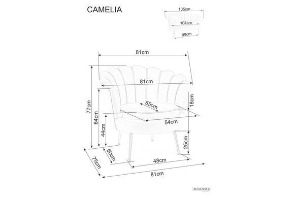 Кресло CAMELLIA 1 Velvet Signal Антично Розовый