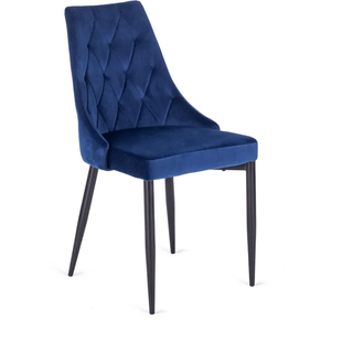 Стул бархатный MEBEL ELITE CORK Velvet Темно-синий реальная фотография