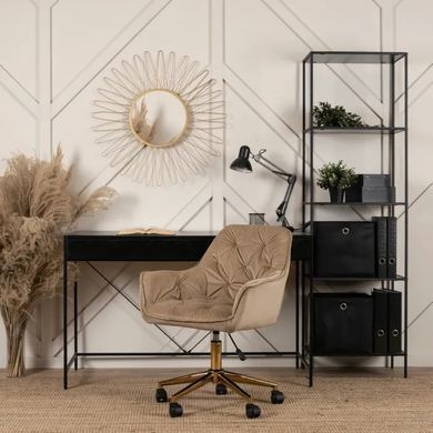 Стілець офісний поворотний оксамитовий MEBEL ELITE MILAN Velvet Бежевий / Золотий жива фотографія