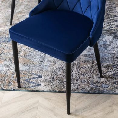 Стул бархатный MEBEL ELITE CORK Velvet Темно-синий реальная фотография