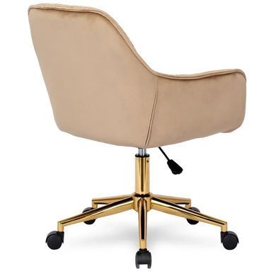 Стілець офісний поворотний оксамитовий MEBEL ELITE MILAN Velvet Бежевий / Золотий жива фотографія