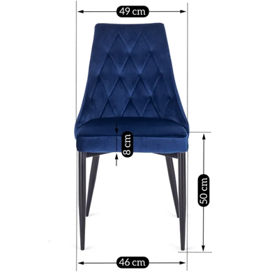 Стул бархатный MEBEL ELITE CORK Velvet Темно-синий реальная фотография