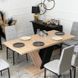 Комплект стіл розкладний MEBEL ELITE CLARK 120(160)х80 см Дуб артизан/чорний +6 стільці TEX Сірий
