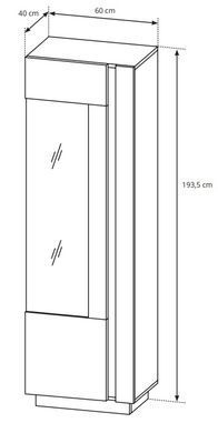 Вітрина висока Perfect Home Арко / Arco 1-дверна 1D1W/60 Білий глянець/дуб грандсон жива фотографія