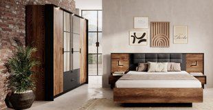 Спальня Perfect Home Милтон / Milton A Каштан/антрацит реальная фотография