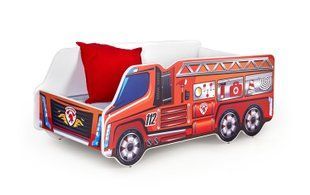 Кровать детская FIRE TRUCK Halmar 74x148 реальная фотография