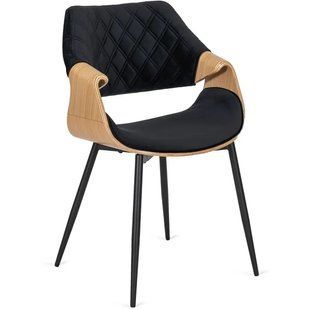 Стул бархатный MEBEL ELITE DAKOTA Velvet, Черный / Золотой дуб реальная фотография
