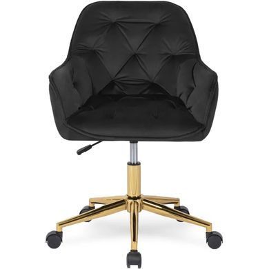 Стул офисный поворотный бархатный MEBEL ELITE MILAN Velvet Черный / Золотой реальная фотография