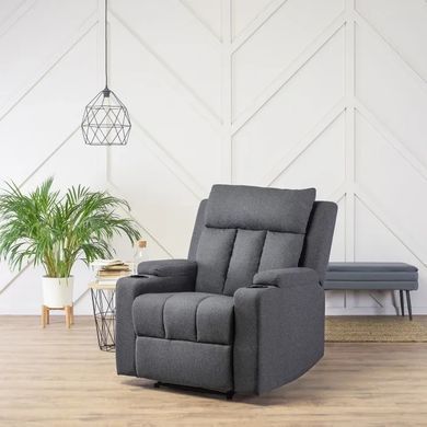 Крісло реклайнер MEBEL ELITE KOBI 2 тканина Темно-сірий