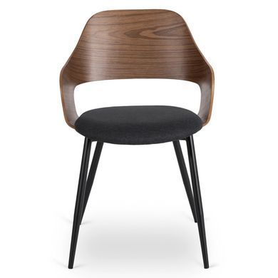 Комплект стол MEBEL ELITE GLOS 135х80 см Дуб Рустик / Черный +4 стула ORBI Черный/орех реальная фотография