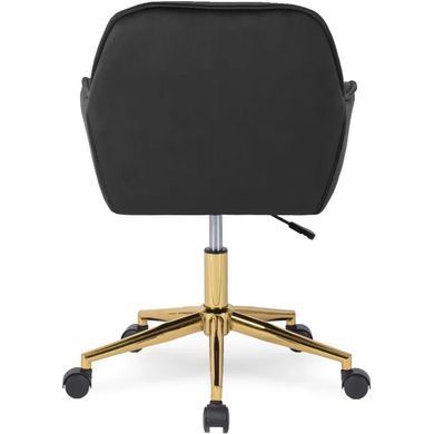 Стул офисный поворотный бархатный MEBEL ELITE MILAN Velvet Черный / Золотой реальная фотография