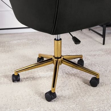 Стул офисный поворотный бархатный MEBEL ELITE MILAN Velvet Черный / Золотой реальная фотография