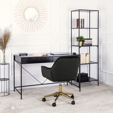 Стул офисный поворотный бархатный MEBEL ELITE MILAN Velvet Черный / Золотой реальная фотография