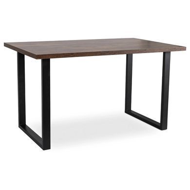Комплект стол MEBEL ELITE GLOS 135х80 см Дуб Рустик / Черный +4 стула ORBI Черный/орех реальная фотография