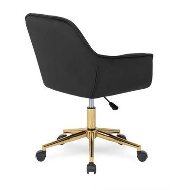 Стул офисный поворотный бархатный MEBEL ELITE MILAN Velvet Черный / Золотой реальная фотография