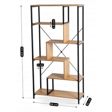 Стелаж MEBEL ELITE AKRIS дуб / чорний жива фотографія