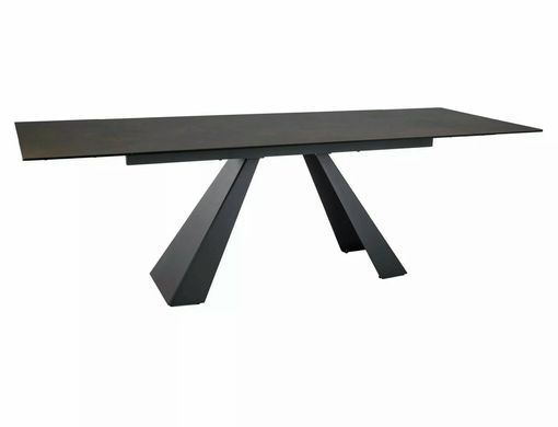 Стіл Обідній SALVADORE CERAMIC OSSIDO BRUNO 160(240)X90 Signal Коричневий Мат / Чорний Мат жива фотографія