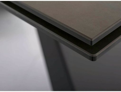 Стіл Обідній SALVADORE CERAMIC OSSIDO BRUNO 160(240)X90 Signal Коричневий Мат / Чорний Мат жива фотографія
