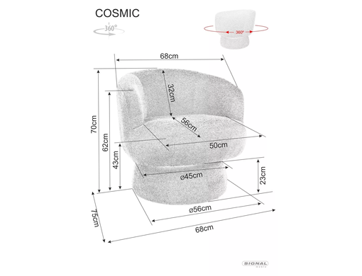 Крісло COSMIC RAVEN Signal Темний Беж жива фотографія
