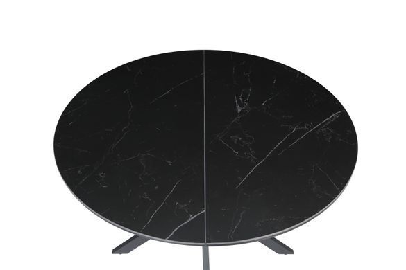 Стіл розкладний GENEWA CERAMIC Intarsio 105(140)x105 чорний/чорний жива фотографія
