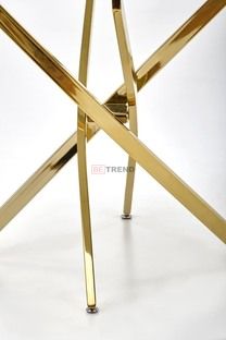 Стол обеденный RAYMOND-2 Halmar 100x100 Черный Мрамор / Золото реальная фотография