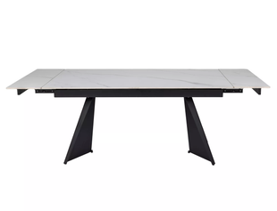 Стол Обеденный LACONI 160(220)x90 Signal Белый / Черный реальная фотография