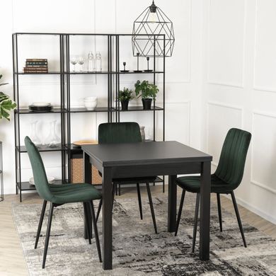 Стіл розкладний MEBEL ELITE MAX 80 (160)80см Чорний / Чорний жива фотографія