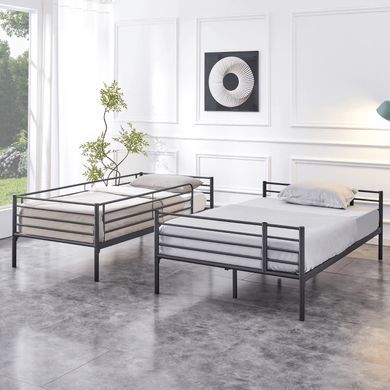 Двоярусне ліжко 90x200 см MEBEL ELITE TRES чорний жива фотографія