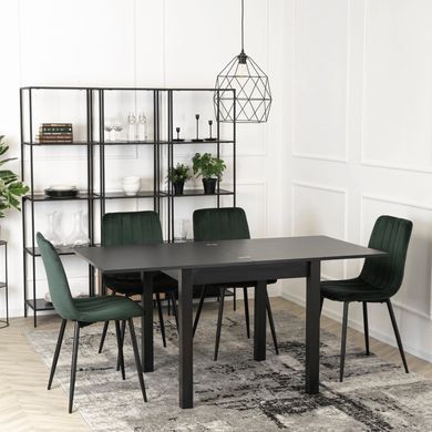 Стіл розкладний MEBEL ELITE MAX 80 (160)80см Чорний / Чорний жива фотографія