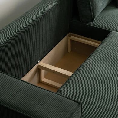 Кутовий диван універсальний MEBEL ELITE ALEX 262 см тканина Зелений жива фотографія