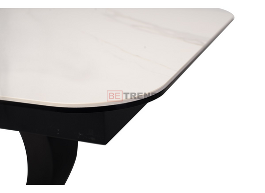 Стол раскладной TML-815 VETRO 160x90 Белый Мрамор / Черный реальная фотография