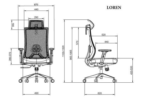 Офисное кресло LOREN Intarsio черная ткань/черный каркас реальная фотография