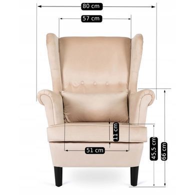 Крісло м'яке оксамитове MEBEL ELITE KLARIS 2 Velvet Беж