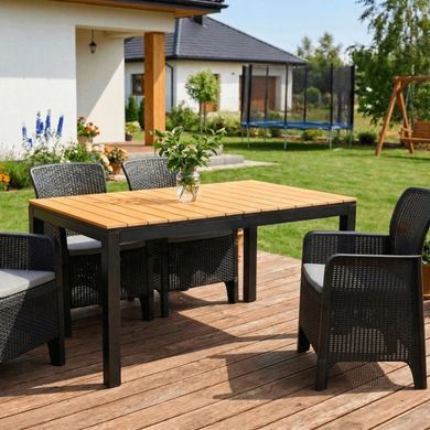 Стол Раскладной обеденный ARGOS MEBEL ELITE 160(210)х90 Дуб/черный реальная фотография