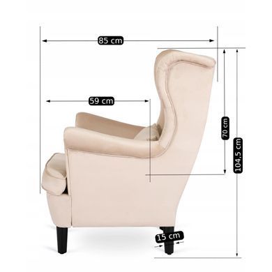 Крісло м'яке оксамитове MEBEL ELITE KLARIS 2 Velvet Беж