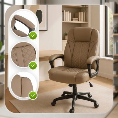 Стул офисный поворотный MEBEL ELITE PHONIX Беж реальная фотография