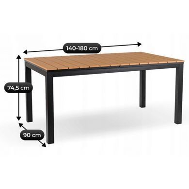 Стол Раскладной обеденный ARGOS MEBEL ELITE 160(210)х90 Дуб/черный реальная фотография