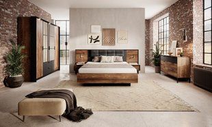 Спальня Perfect Home Милтон / Milton Каштан/антрацит реальная фотография